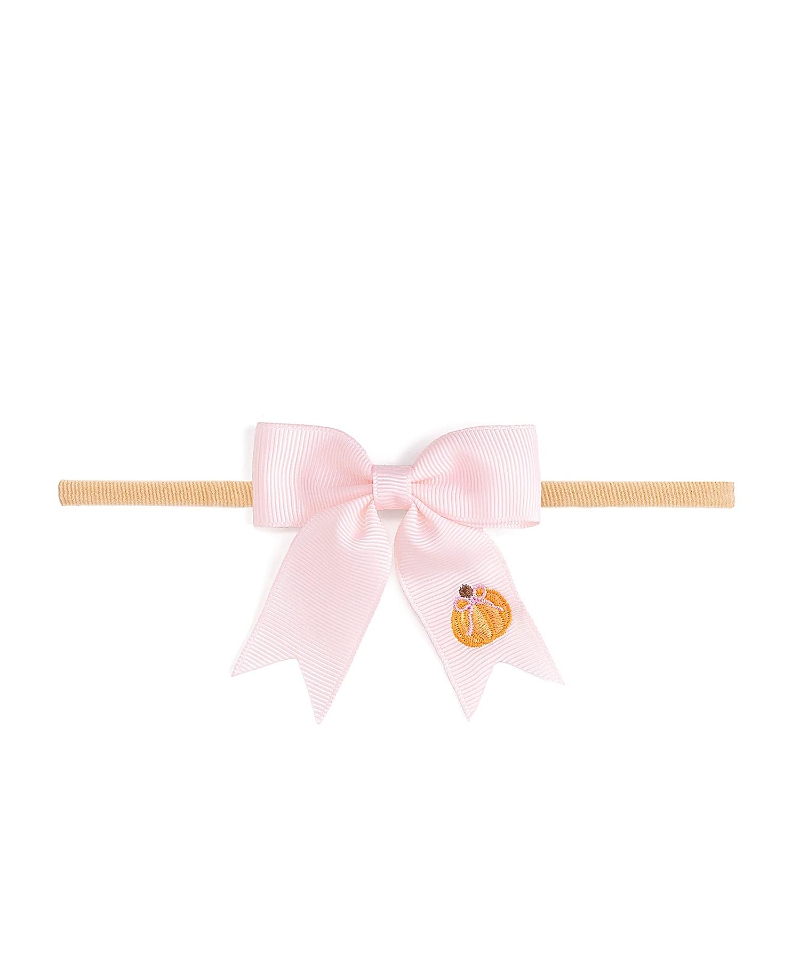 Sweet Wink Girls' Pumpkin Embroidered Bow Baby Headband - Baby