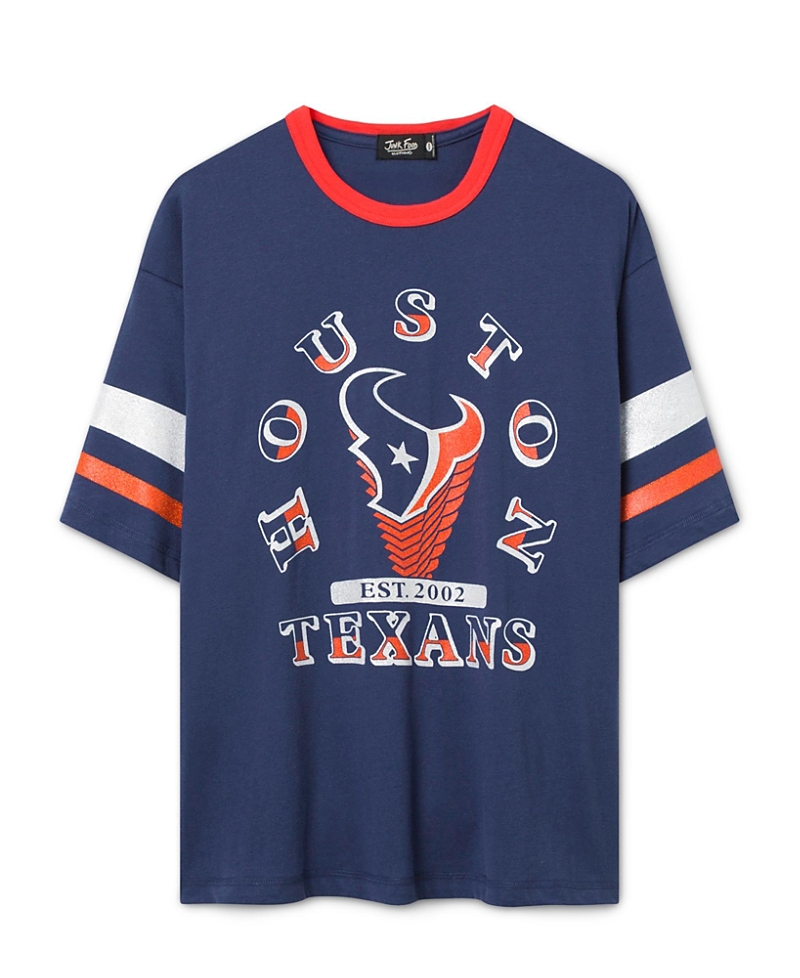 Junk Food Clothing Women's Houston Texans Glitter Boxy Ringer