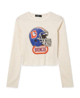 Junk Food Clothing Women's Denver Broncos Helmet Crop Thermal