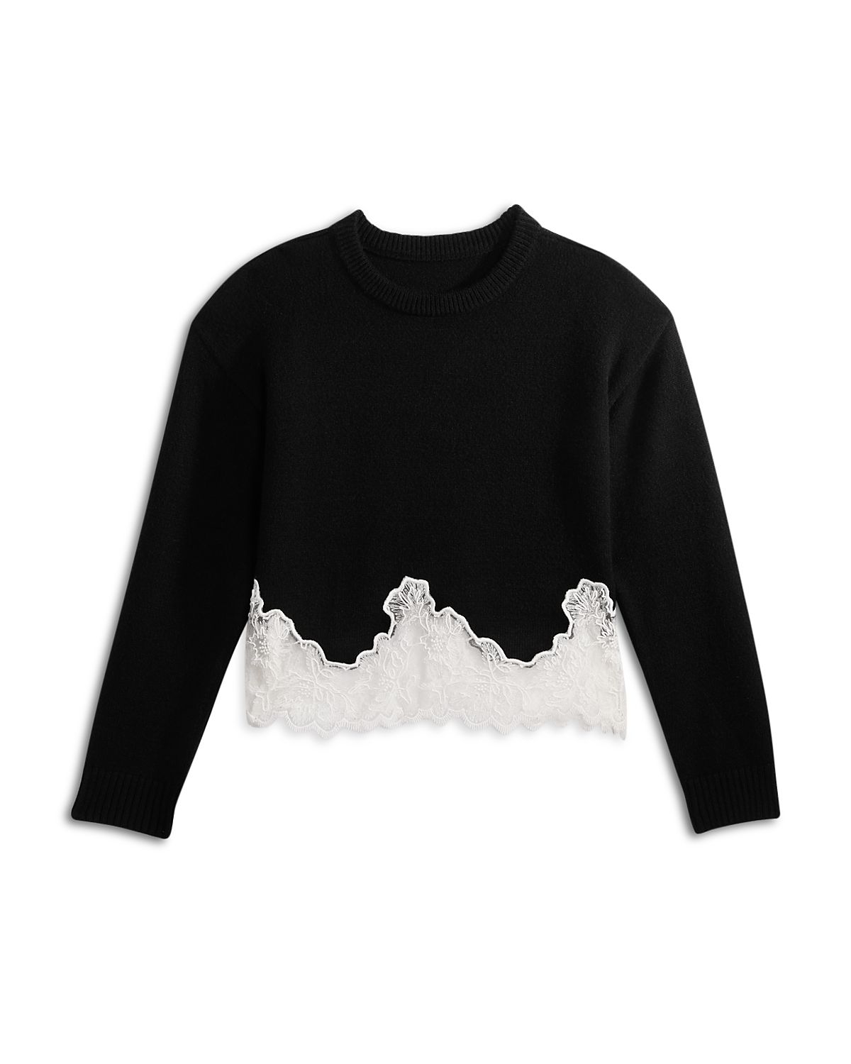 Aqua x Nicky Hilton Girls' Lace Hem Sweater, Big Kid - Exclusive
