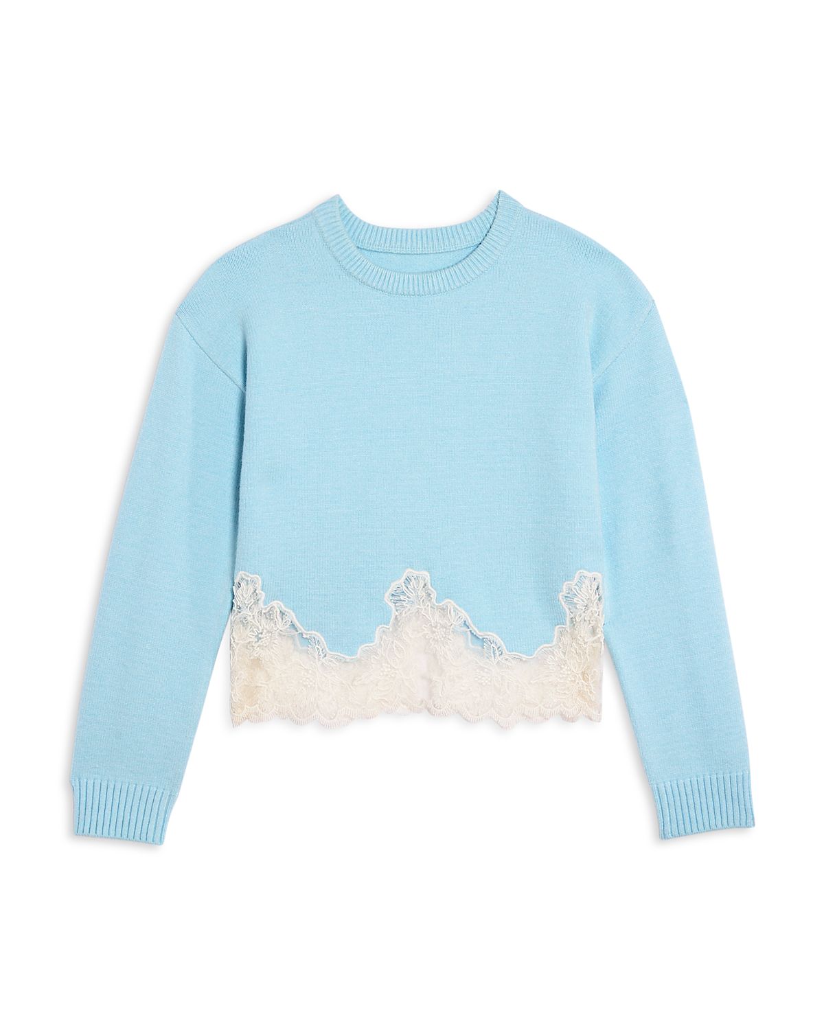 Aqua x Nicky Hilton Girls' Lace Hem Sweater, Big Kid - Exclusive