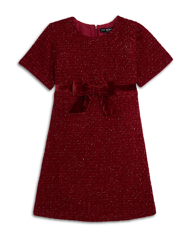 Aqua x Nicky Hilton Girls' Short Sleeved Bow Waist Dress, Little Kid, Big Kid - Exclusive