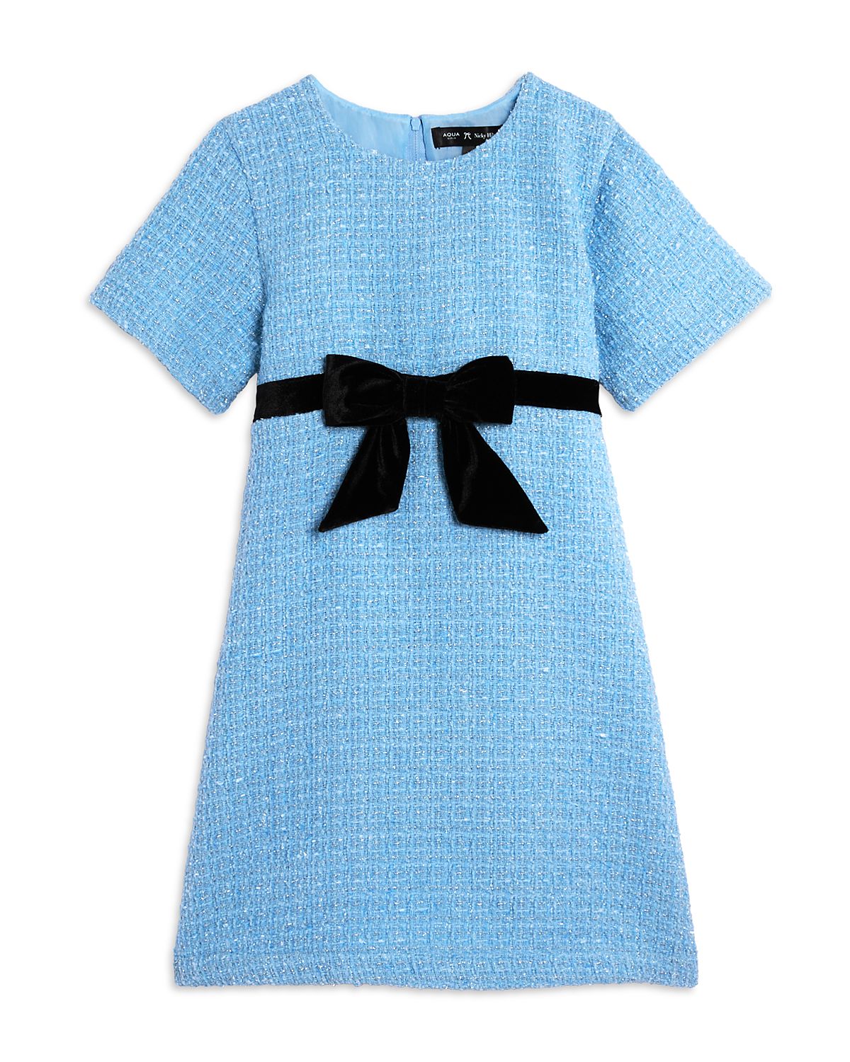 Aqua x Nicky Hilton Girls' Short Sleeved Bow Waist Dress, Little Kid, Big Kid - Exclusive