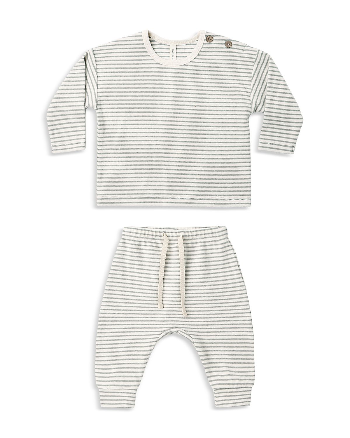 Quincy Mae Unisex Microstripe Top & Pants Set - Baby