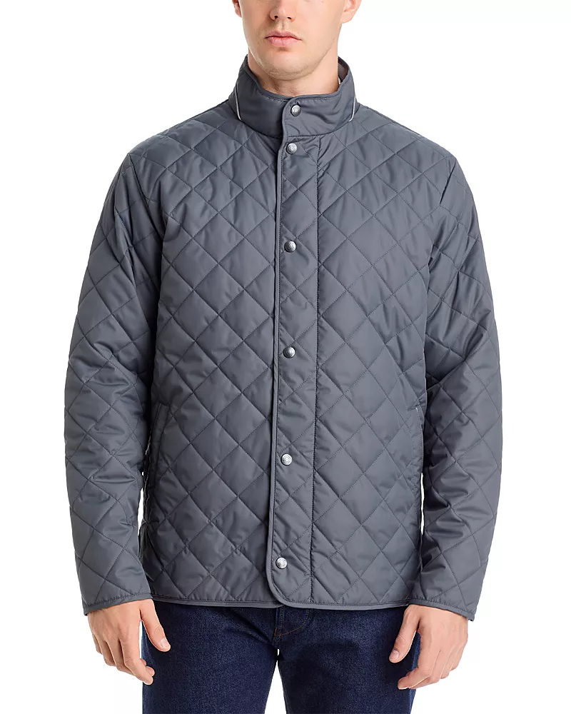 Peter Millar Suffolk Stand Collar Quilted Coat