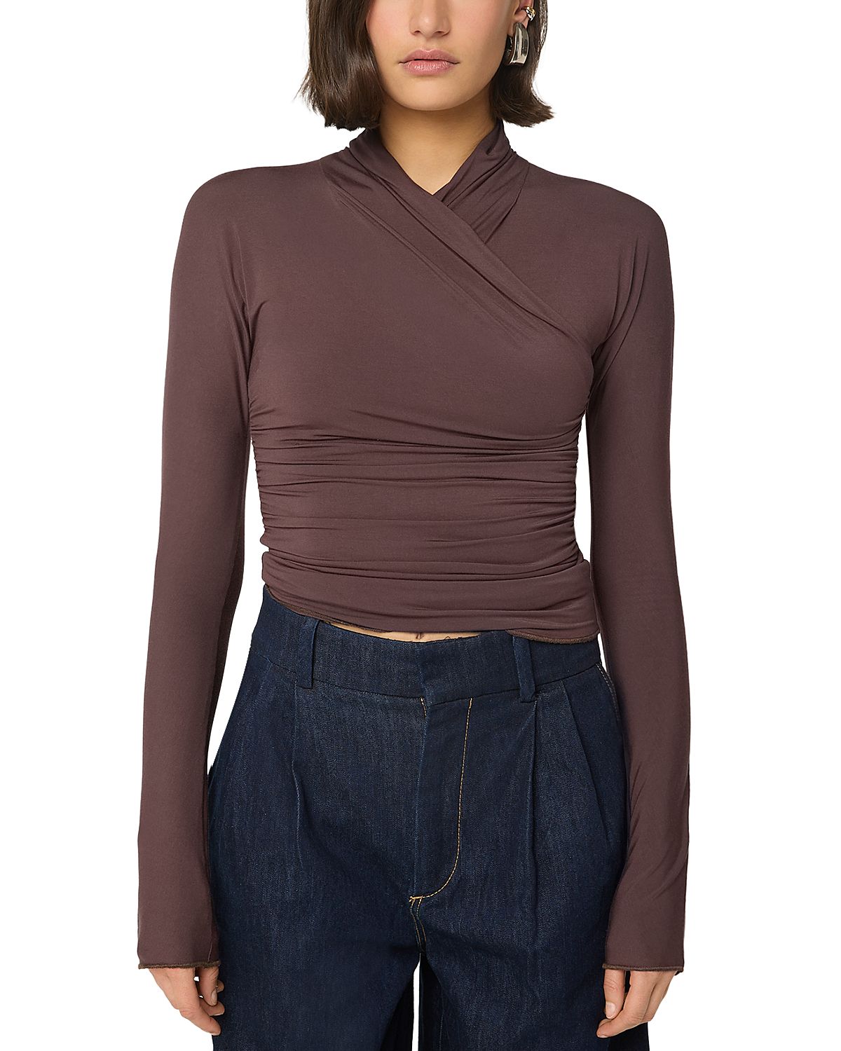 The Line by K Felix Ruched Long Sleeve Top
