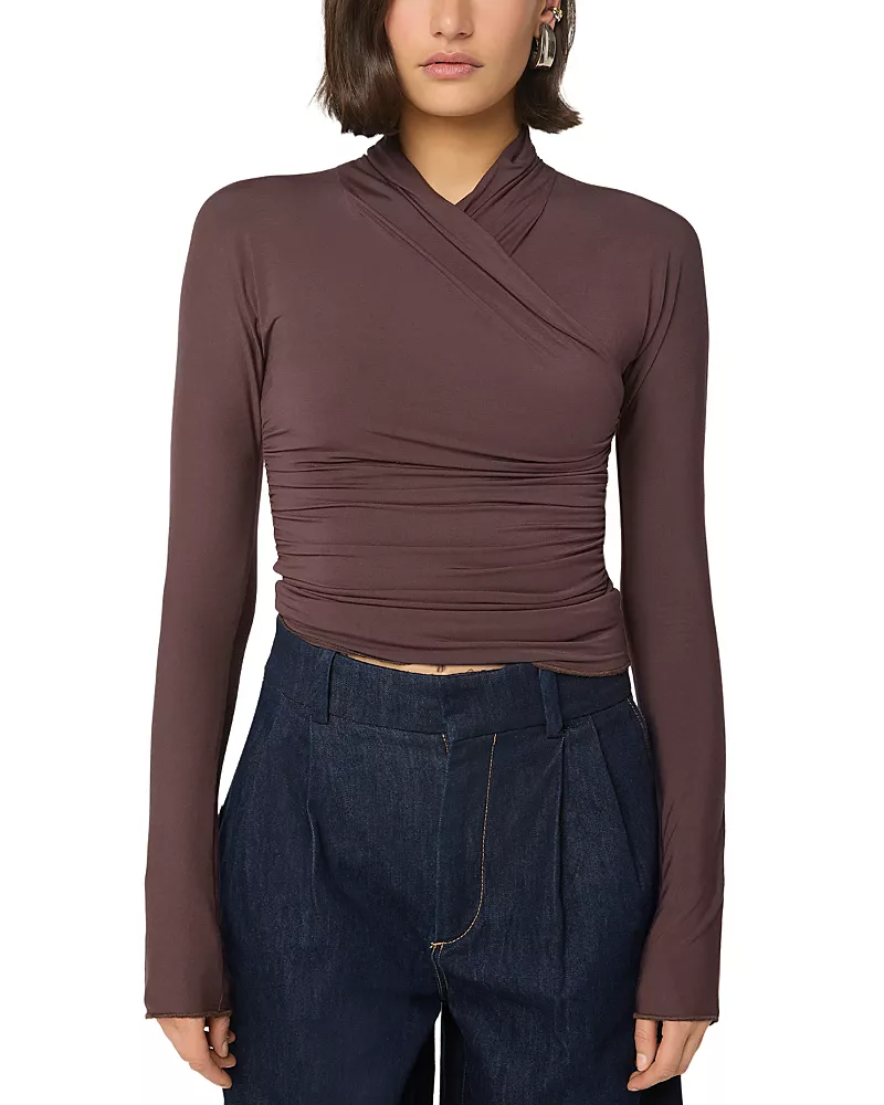The Line by K Felix Ruched Long Sleeve Top