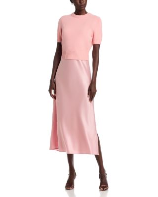 Fleur Mixed Media Midi Dress
