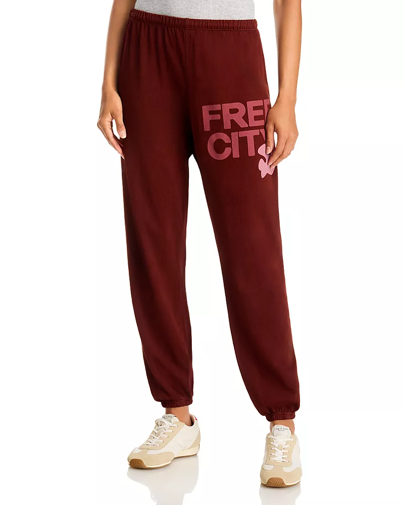 Free City Cotton Logo Sweatpants in Rusty Rabbit