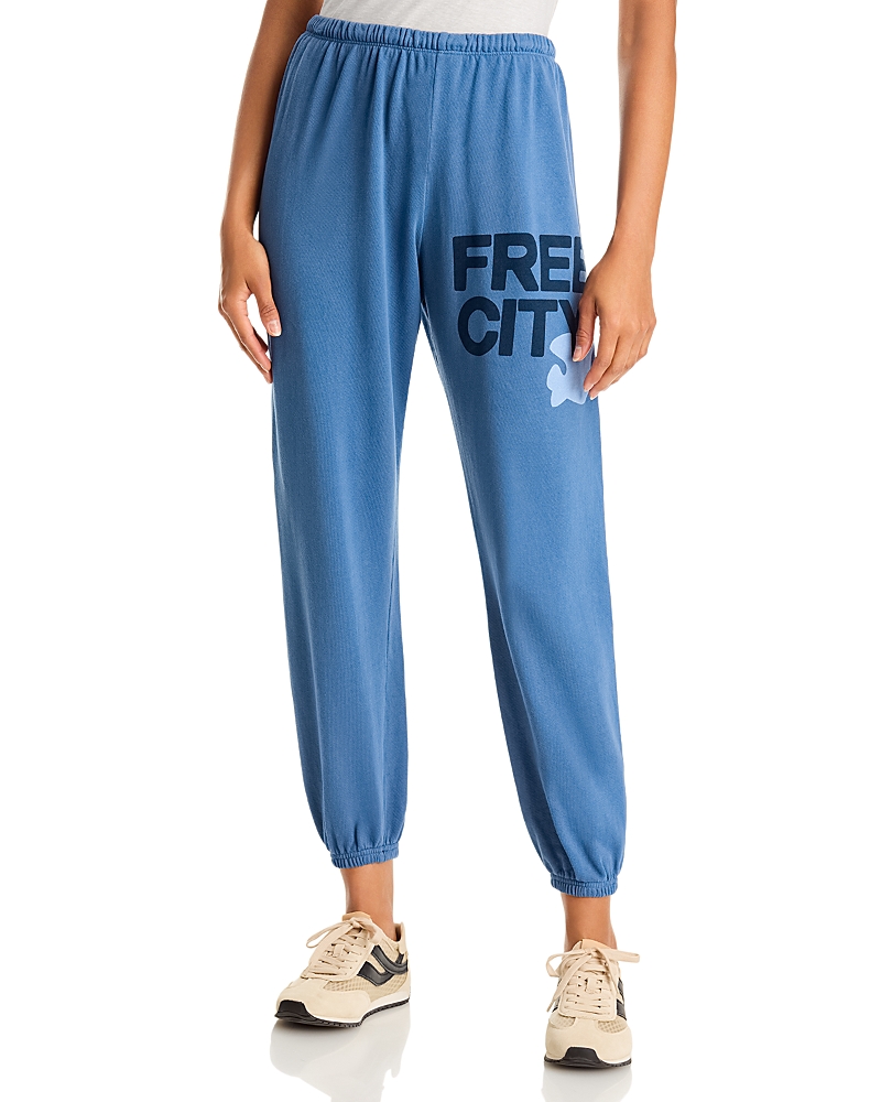 Free City Cotton Logo Sweatpants in Blue Wash
