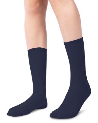 Cotton Stretch Blend Rib Classic Crew Socks