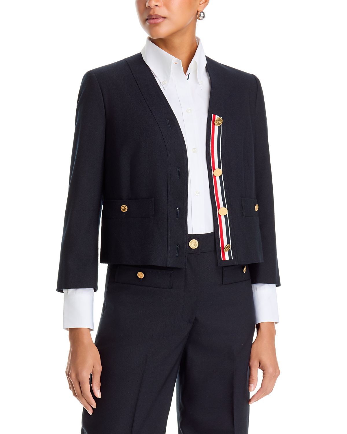 Thom Browne Wool V Neck Cardigan Jacket