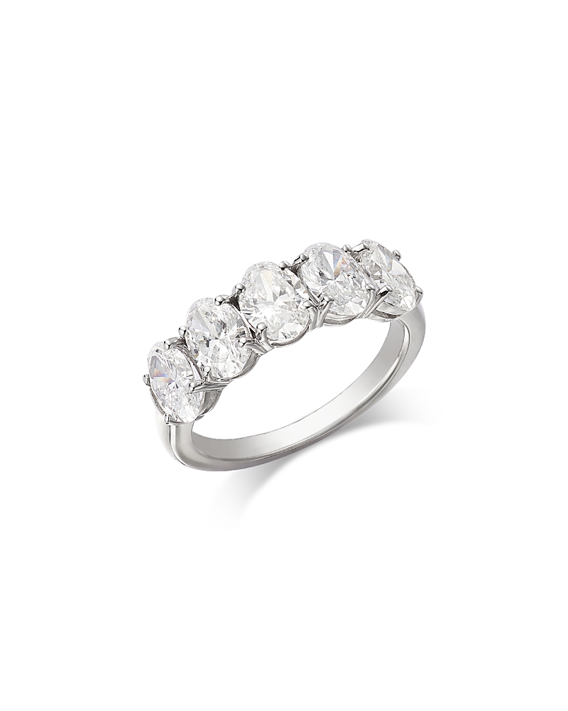 Bloomingdale's Fine Collection Luxe Collection Certified Lab Grown Diamond Oval Cut Ring in 14K White Gold, 2.5 tcw · 6