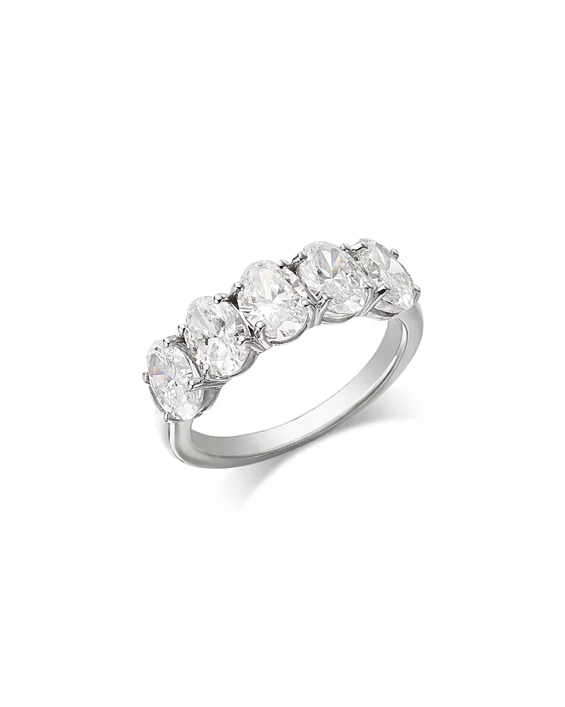 Bloomingdale's Fine Collection Luxe Collection Certified Lab Grown Diamond Oval Cut Ring in 14K White Gold, 2.5 tcw