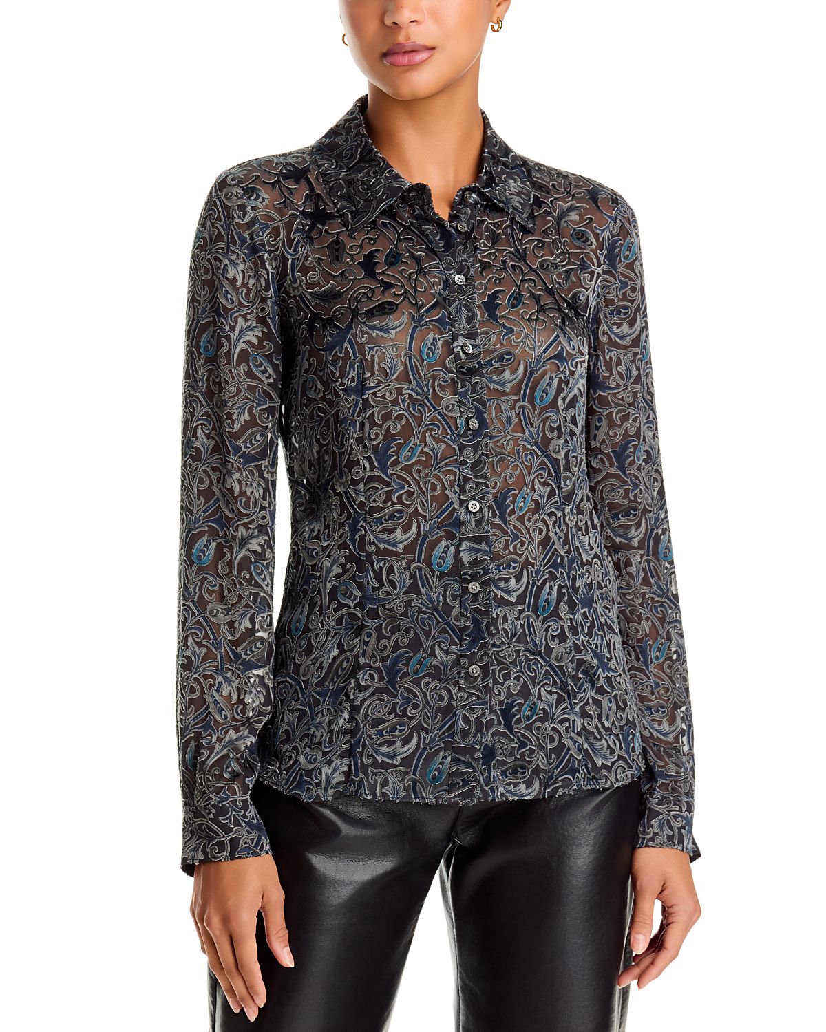 Paige Desano Printed Satin Shirt