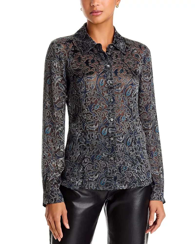 Paige Desano Printed Satin Shirt