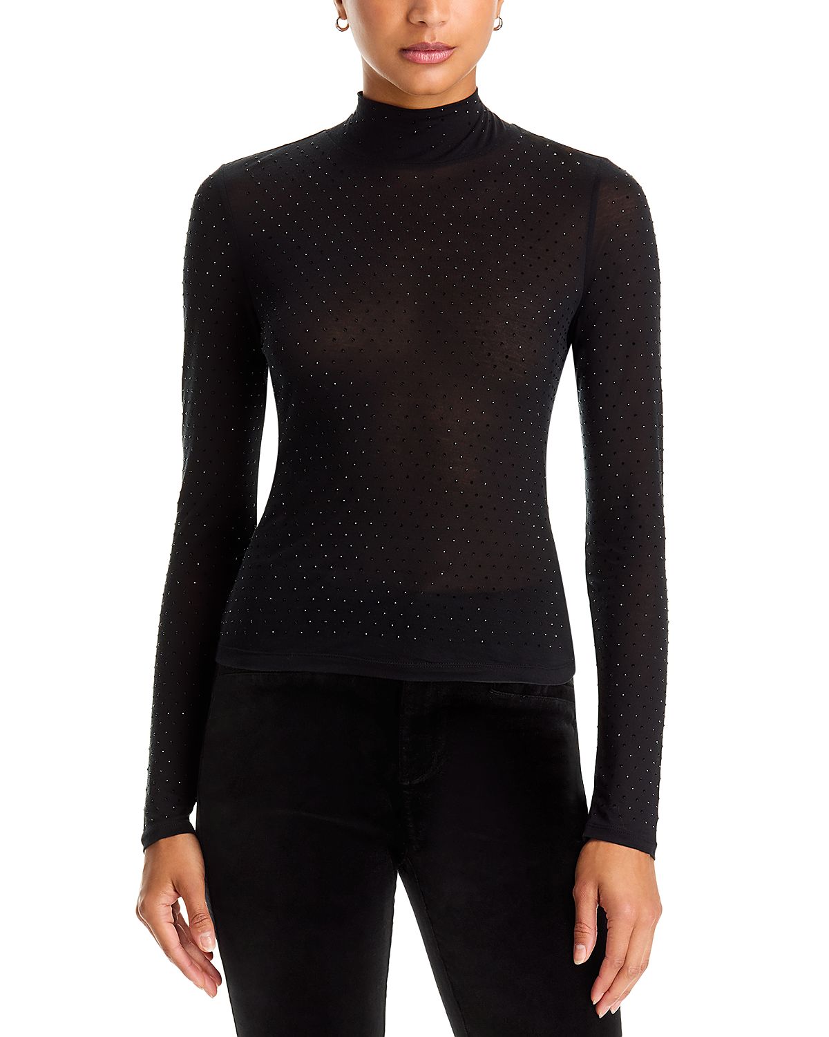 Paige Ursula Embellished Mock Neck Top