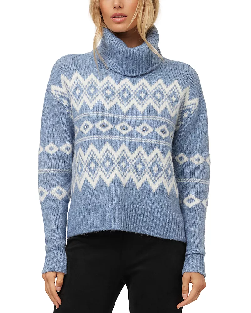 Fifteen Twenty Esther Jacquard Turtleneck Sweater