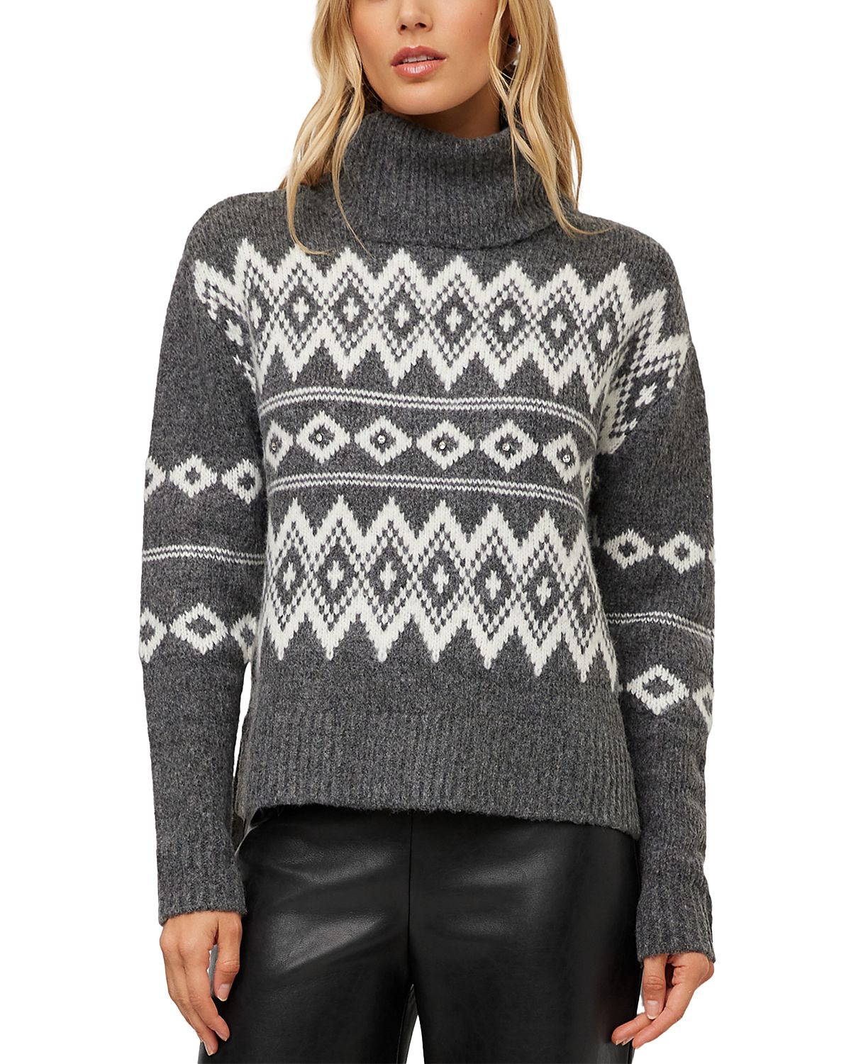 Fifteen Twenty Esther Jacquard Turtleneck Sweater