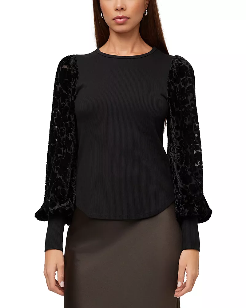 Fifteen Twenty Kaya Contrast Bishop Sleeve Top