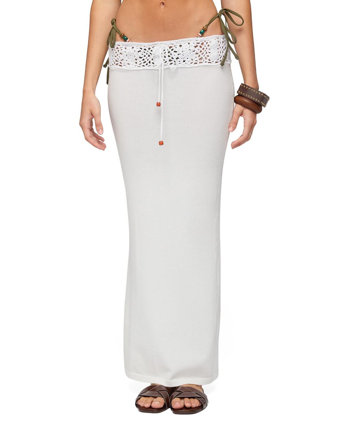 Edikted Maven Crochet Waist Knit Maxi Skirt