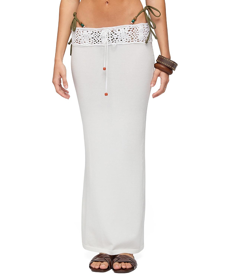 Edikted Maven Crochet Waist Knit Maxi Skirt