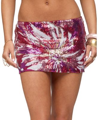 Edikted Glorya Flower Sequin Mini Skort