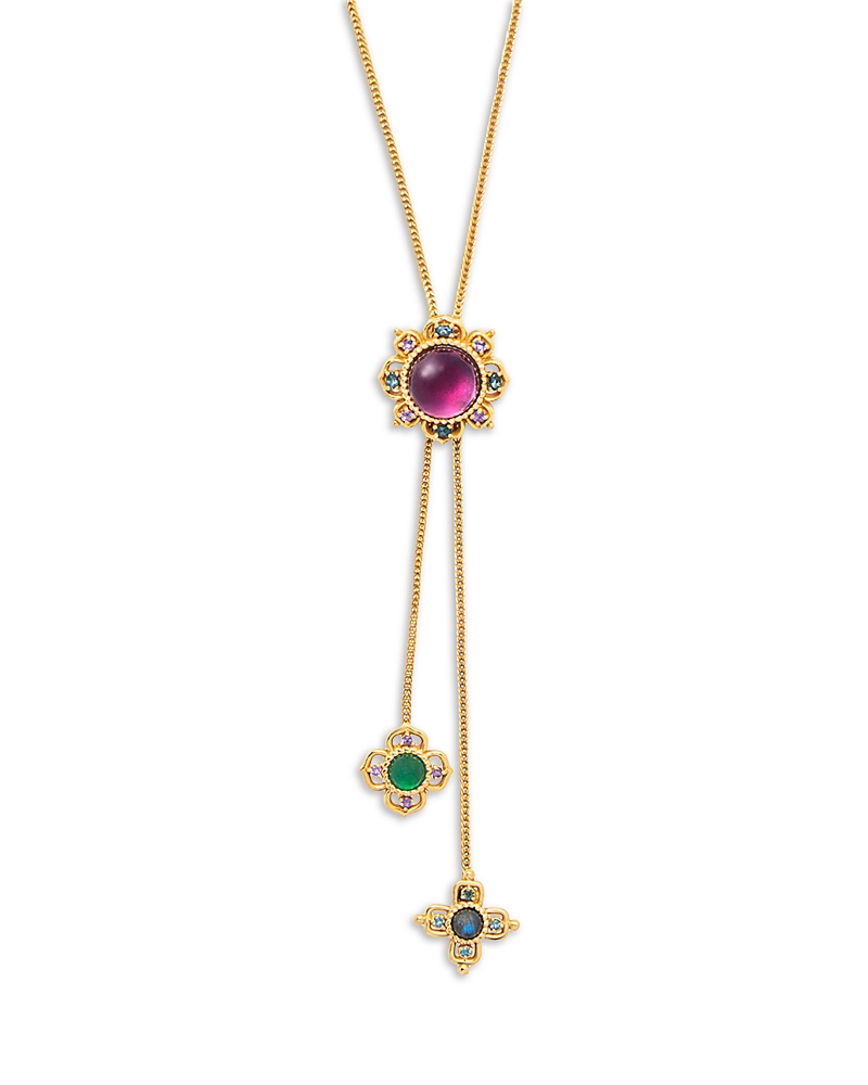 Capucine De Wulf Contessa Multi Gemstone Adjustable Lariat Necklace, 24 · OS