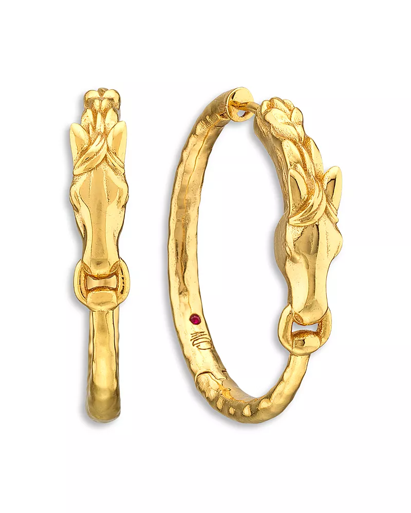 Capucine De Wulf Equestrian Horsehead Hoop Earrings