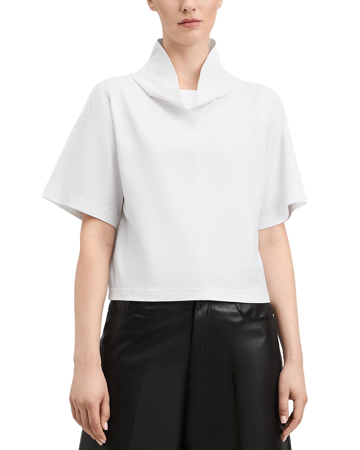 Derek Lam 10 Crosby Jonathan Jersey Funnel Neck Tee