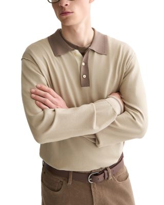 Retro Knit Contrast Placket Polo Shirt