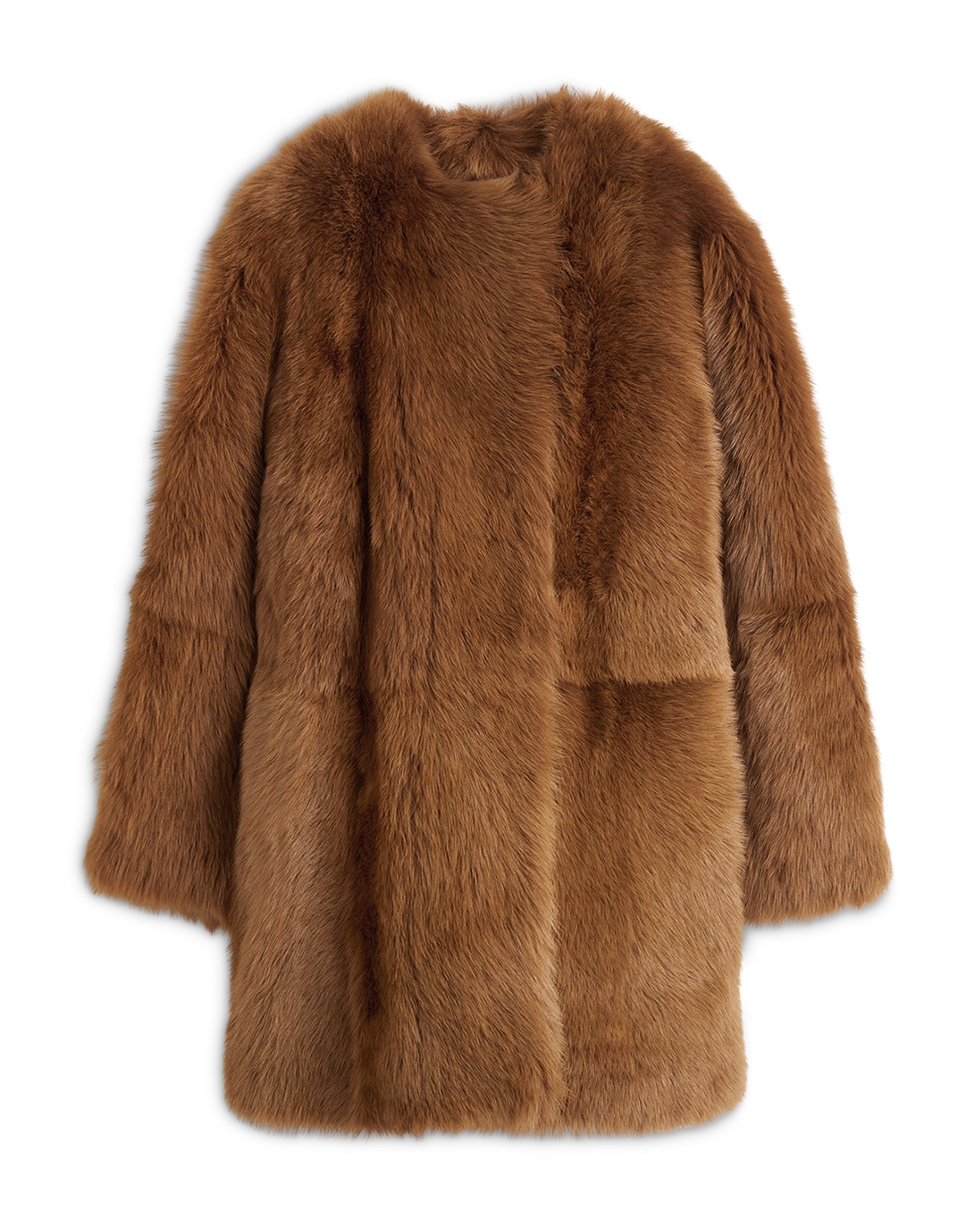 Silky Shearling Fur Coat