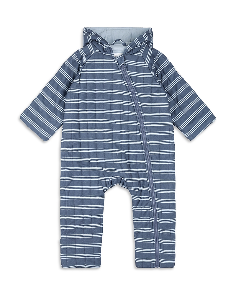 Firsts by petit lem Boys' Striped Quilted Hooded Bunting Playsuit Coverall - Baby