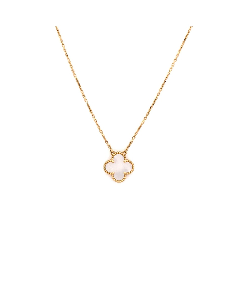Pre-Owned Van Cleef & Arpels Vintage Alhambra Pendant Necklace 18K Gold and Mother of Pearl, 16.5
