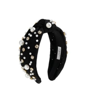 Sweet Wink Girls' Black Pearl Gemstone Headband - Little Kid, Big Kid