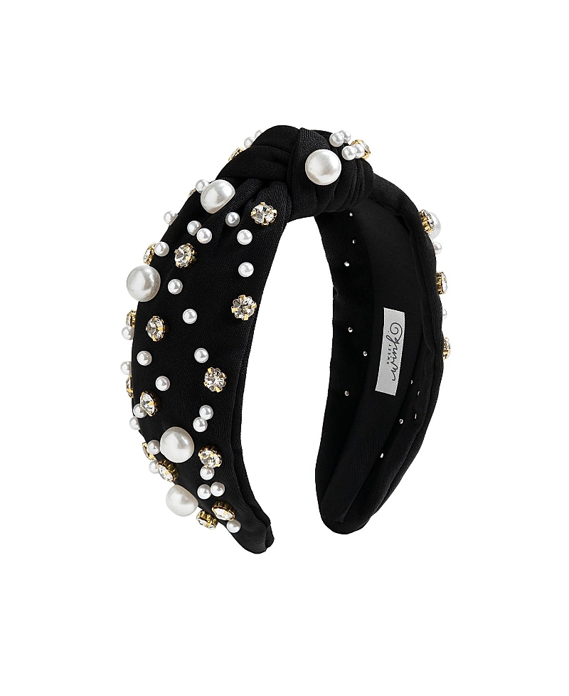 Sweet Wink Girls' Black Pearl Gemstone Headband - Little Kid, Big Kid