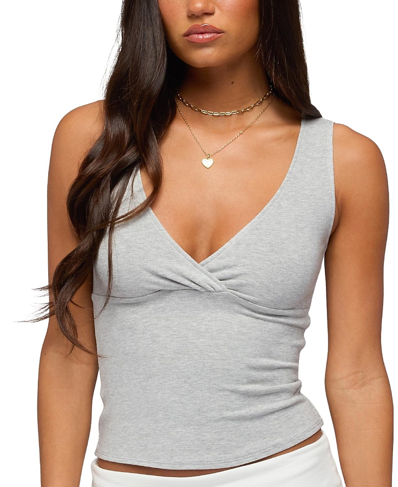 Edikted Lalisa V Neck Ribbed Tank Top
