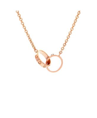  Love Interlocking Necklace 18K Rose Gold, 17.25"