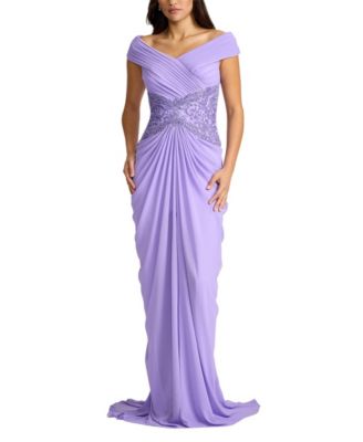 Mihaley Embroidered Waist Draped Gown