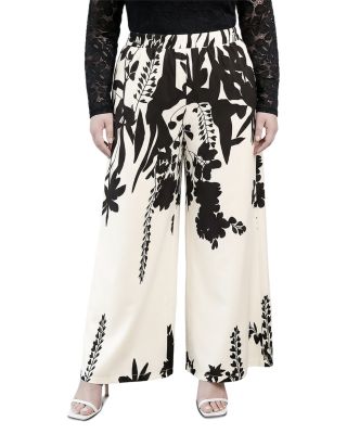 Abstract Print Wide Leg Pants