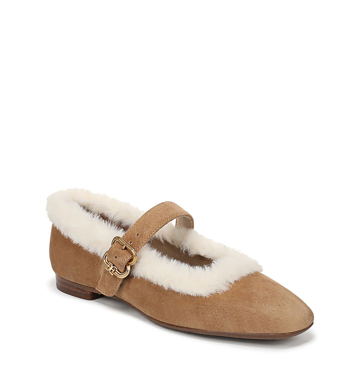 Sam Edelman Women's Michaela Faux Fur Trim Mary Jane Flats