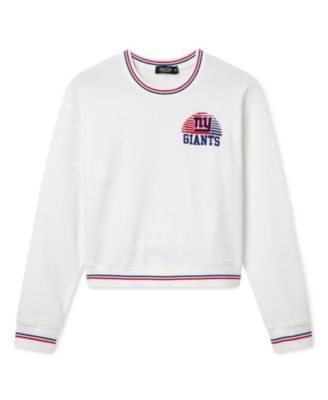  Women's NFL New York Giants Cropped Striped Rib Fleece
