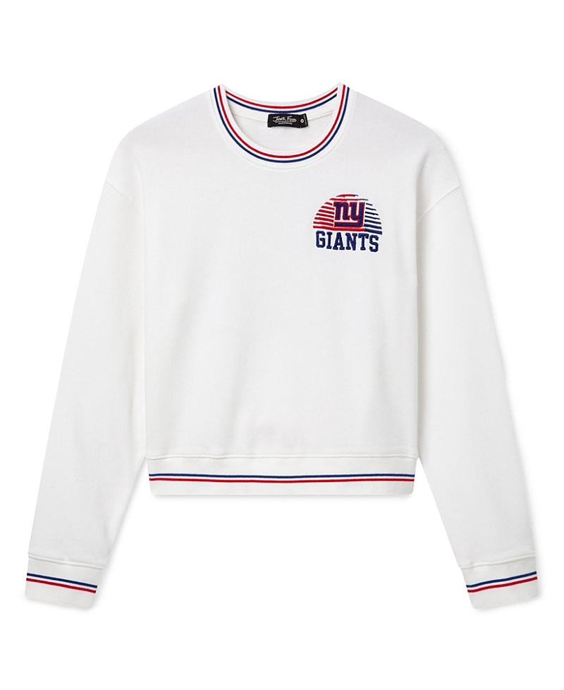 Junk Food Clothing Women's New York Giants Cropped Striped Rib Fleece