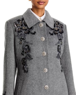 Lara Wool & Silk Embroidered Coat