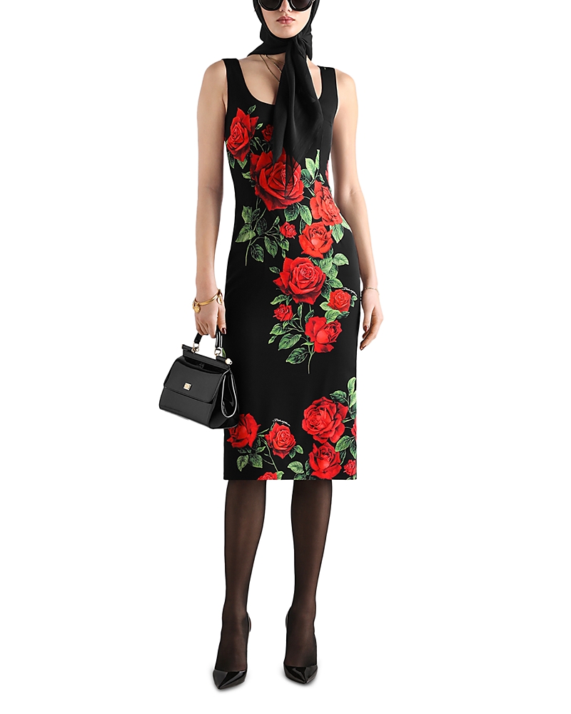 Dolce & Gabbana Rose Charmeuse Sheath Dress