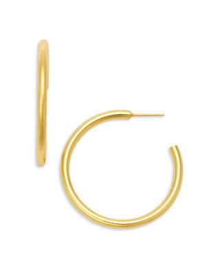 Large Tubular C Hoop Earrings - Exclusive