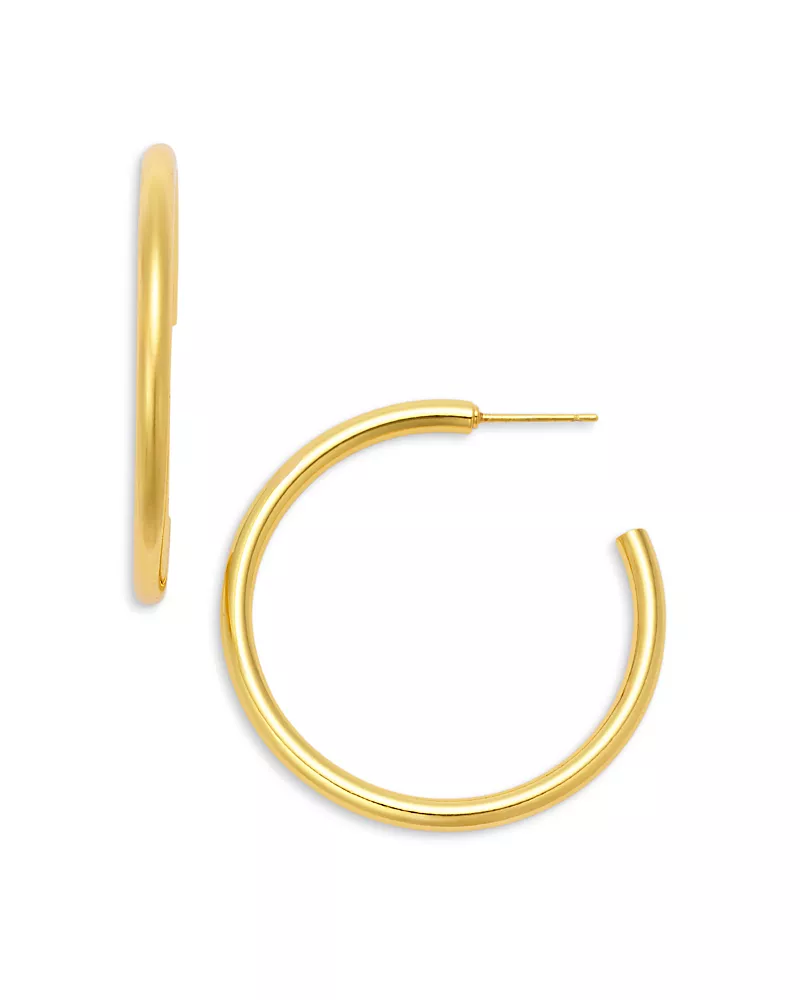 Aqua Large Tubular C Hoop Earrings - Exclusive