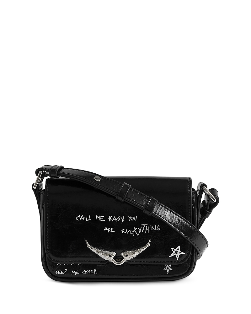 Zadig & Voltaire Le Zazi Graffiti Vintage Leather Shoulder Bag