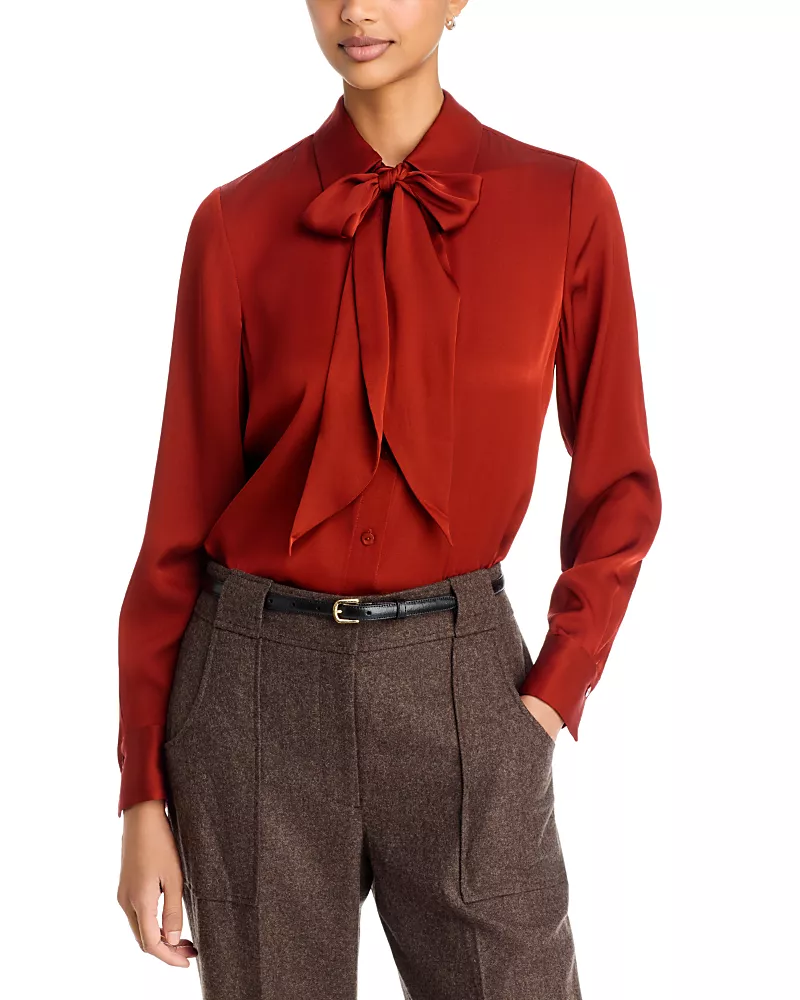 Elie Tahari The Solana Silk Stretch Blouse