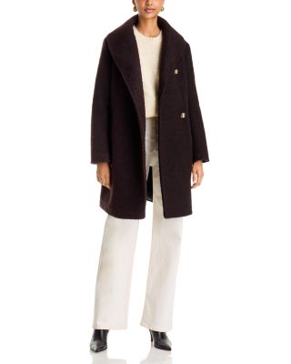 Fuzzy Textured Knit Coat